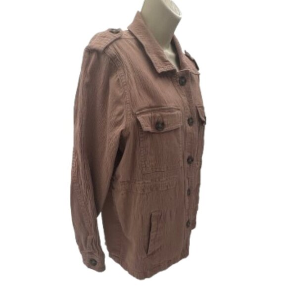 Maurices Womens XL Button Down Rose Lightweight Jacket - Picture 4 of 11